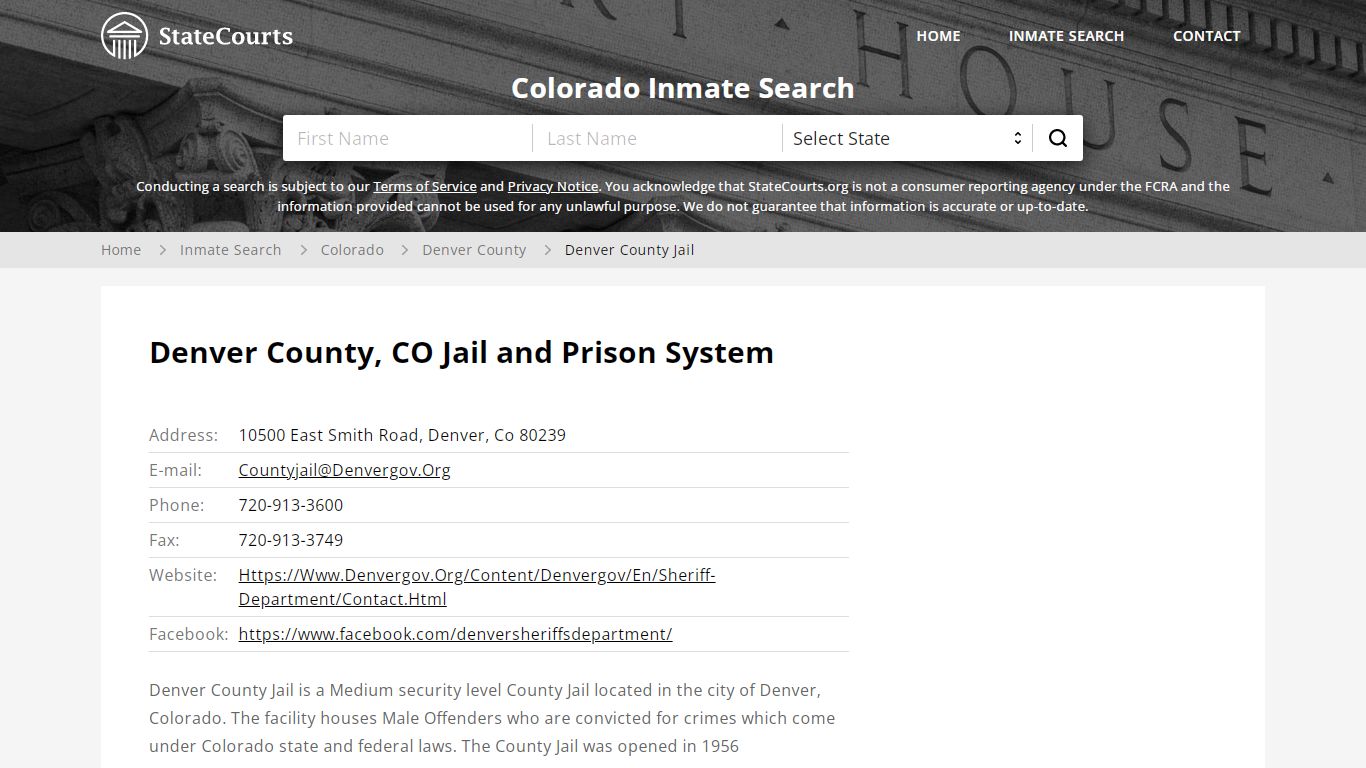 Denver County Jail Inmate Records Search, Colorado ...